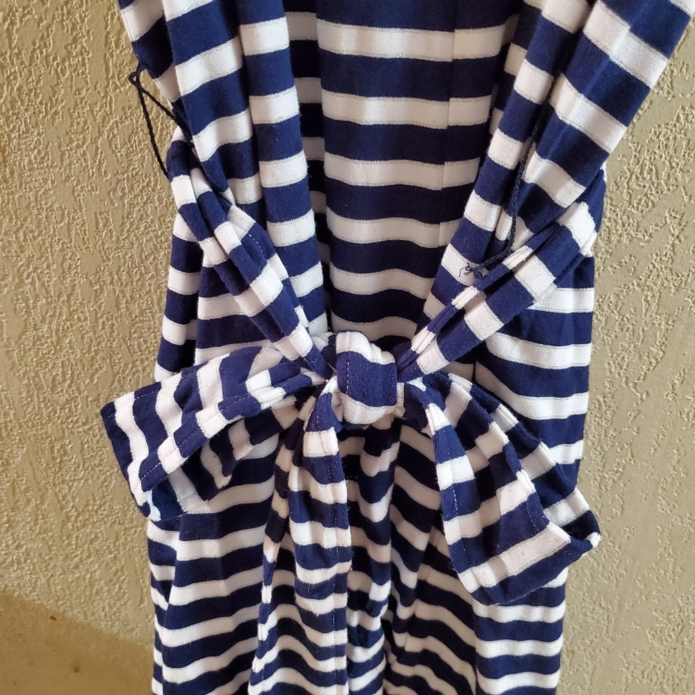 Loft beach shorts romper XS navy stripe silver metallic nautical - Picture 7 of 8